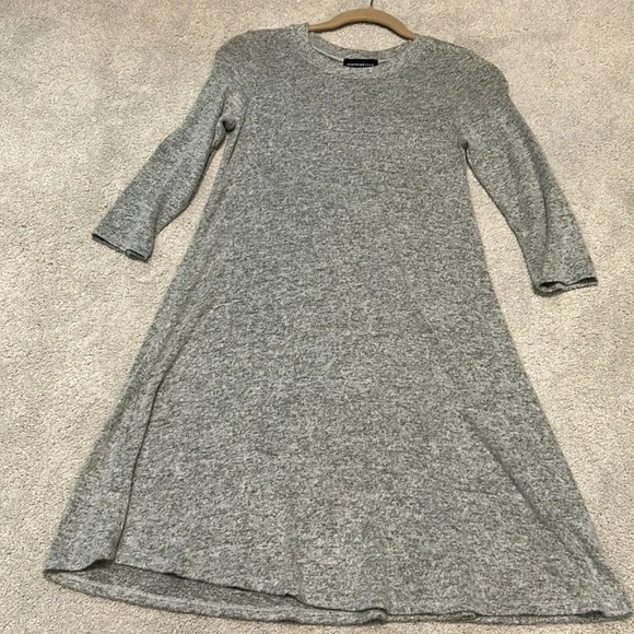 Fortune Ivy | Dresses | Fortune Ivy Gray Sweater Dress With 34 Length  Sleeves | Poshmark
